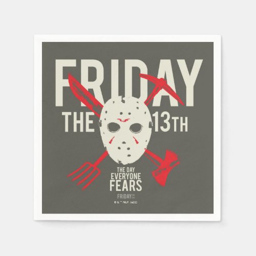 Friday the 13th  Weapons Cross Hockey Mask Napkins