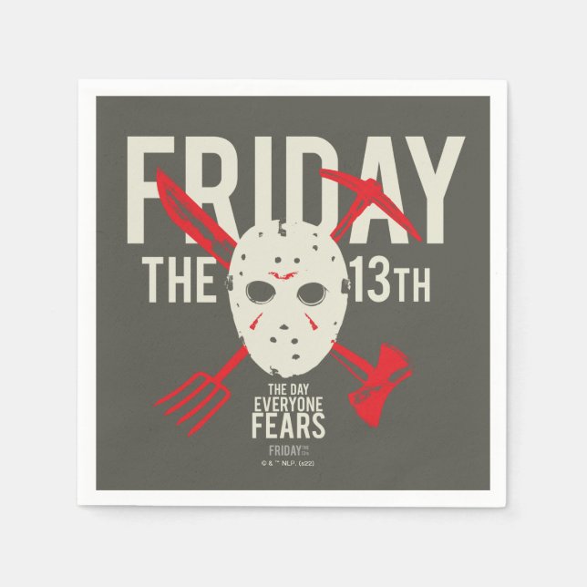 Friday the 13th | Weapons Cross Hockey Mask Napkins (Front)