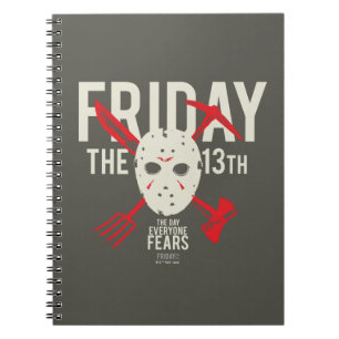 Friday the 13th Weapons Cross Hockey Mask Notebook