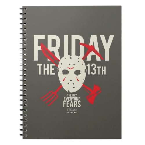 Friday the 13th  Weapons Cross Hockey Mask Notebook