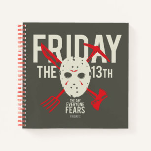 Friday the 13th Weapons Cross Hockey Mask Notebook