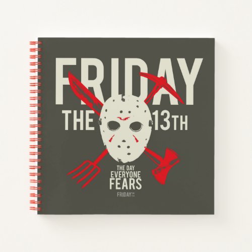 Friday the 13th  Weapons Cross Hockey Mask Notebook