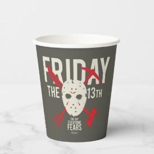 Friday the 13th Weapons Cross Hockey Mask Paper Cups