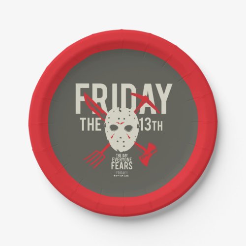 Friday the 13th  Weapons Cross Hockey Mask Paper Plates