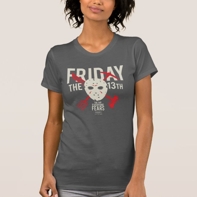 Friday the 13th | Weapons Cross Hockey Mask T-Shirt (Front)