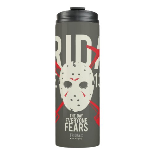 Friday the 13th  Weapons Cross Hockey Mask Thermal Tumbler