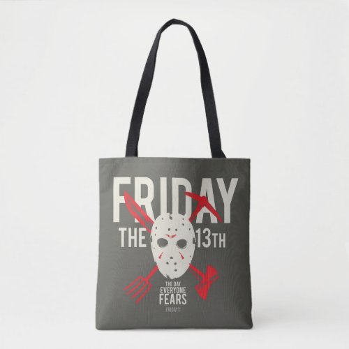 Friday the 13th  Weapons Cross Hockey Mask Tote Bag