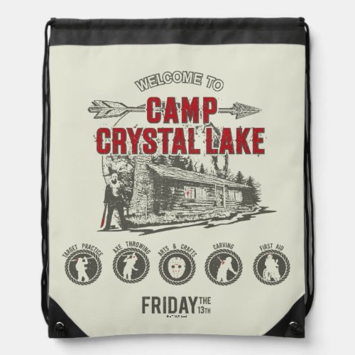 Friday the 13th  Welcome to Camp Crystal Lake Drawstring Bag