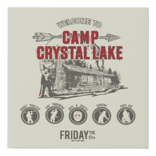 Friday the 13th  Welcome to Camp Crystal Lake Faux Canvas Print