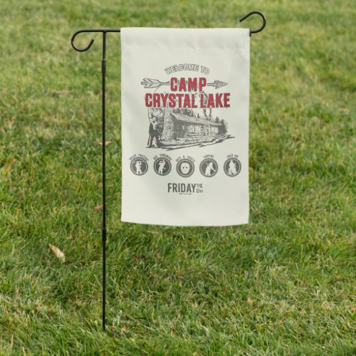 Friday the 13th  Welcome to Camp Crystal Lake Garden Flag