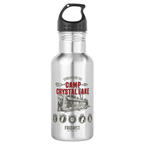 Friday the 13th  Welcome to Camp Crystal Lake Stainless Steel Water Bottle