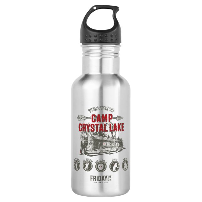 Friday the 13th | Welcome to Camp Crystal Lake Stainless Steel Water Bottle (Front)