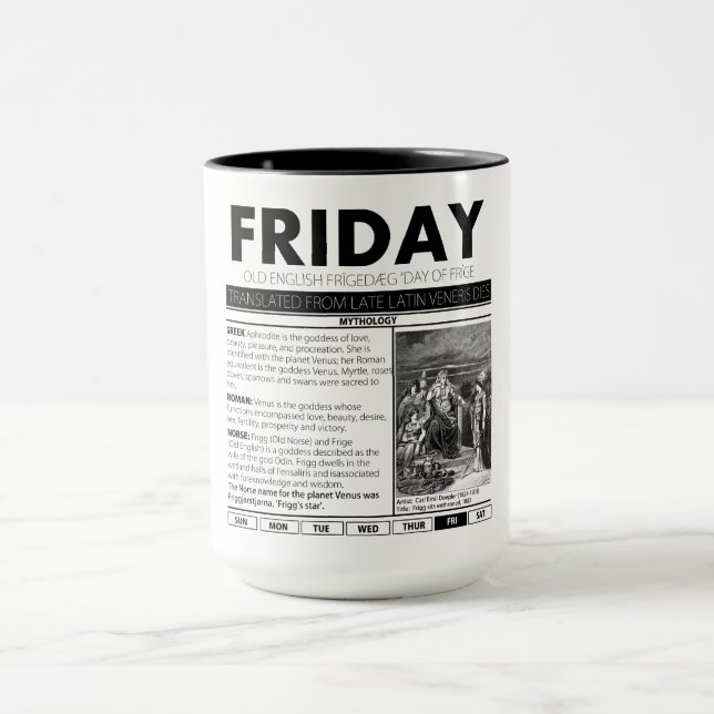 FRIDAY & THE MYTH BEHIND IT:  one of seven cups (Center)