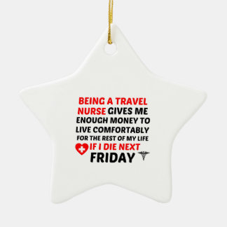 FRIDAY TRAVEL NURSE CERAMIC ORNAMENT