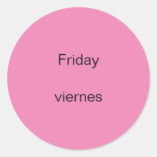 Friday viernes English to Spanish Stickers