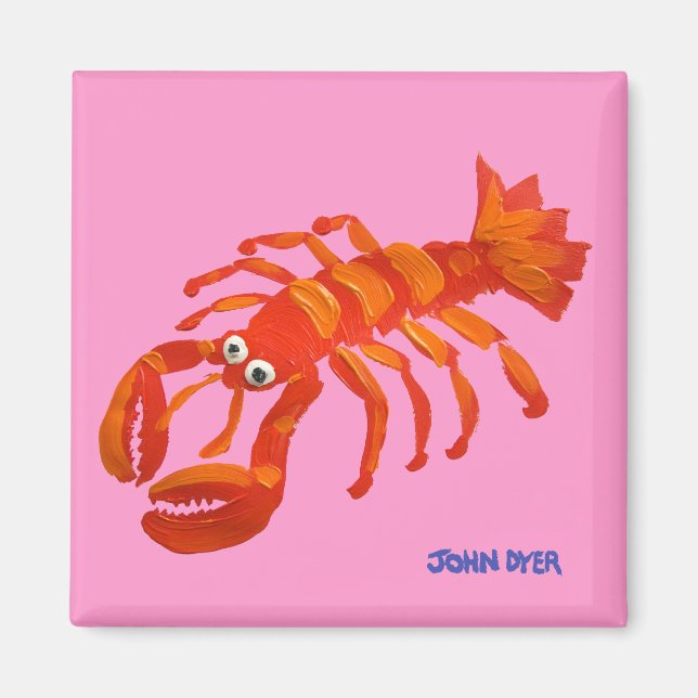 Fridge Art: John Dyer Red Lobster Magnet (Front)
