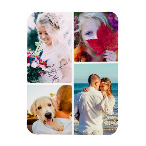 Fridge Magnet 4 Photo Rounded Template