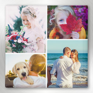 Fridge Magnet 4 Photos Rounded Template