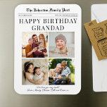 Fridge Magnet Birthday Newspaper customizable<br><div class="desc">This charming Newspaper-Style Family fridge magnet brings a fun, nostalgic twist to birthday greeting. Ideal for Grandparents or any recipient, simple customize the name of your choosing! Designed to resemble a vintage newspaper, it features personalized headlines and four of your own custom photos. A truly memorable and charming way to...</div>