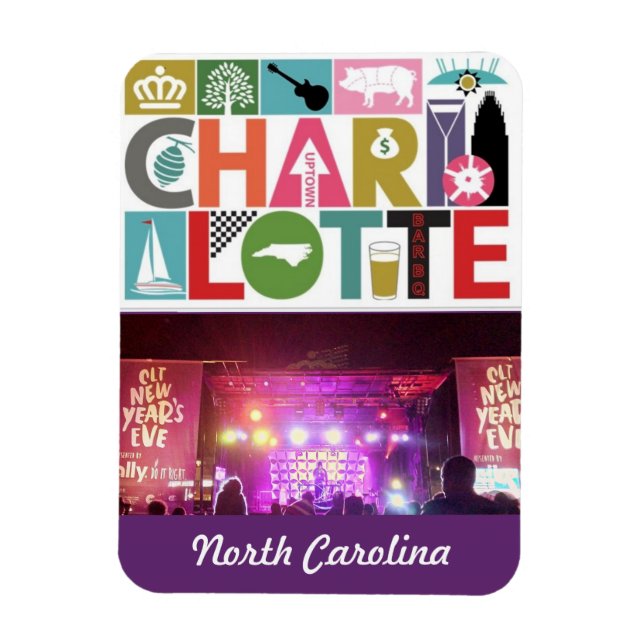 Fridge Magnet Charlotte North Carolina (Vertical)