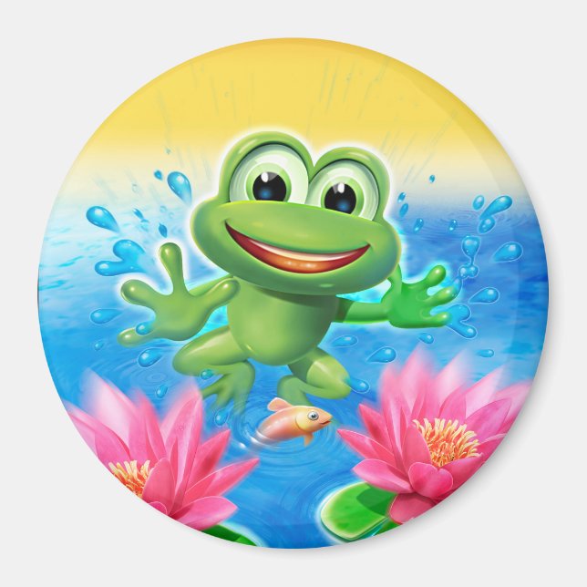 Fridge Magnet Leaping frog design (Front)