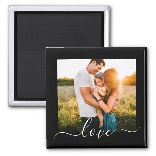 Fridge Magnet Photo Template Love Text Black