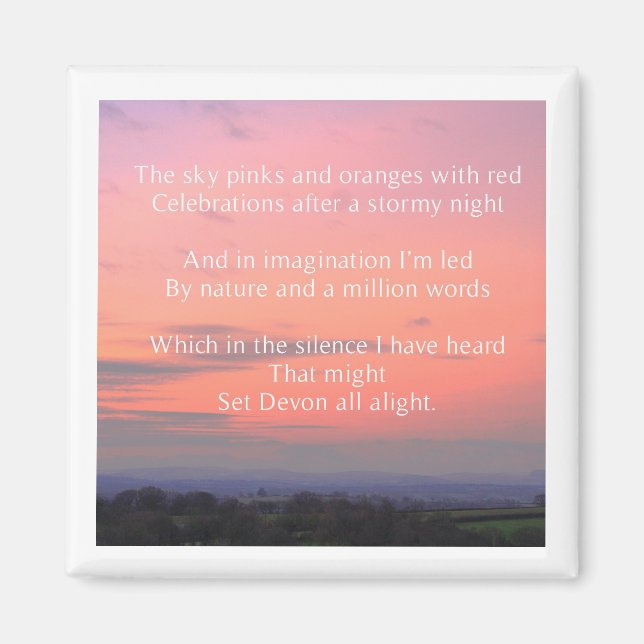Fridge magnet poem "Devon A Light" (Front)