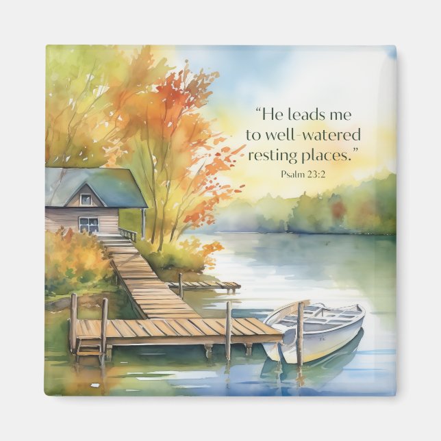 Fridge Magnet Tranquil Autum Lake PS23:2 (Front)