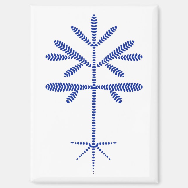 Fridge Magnet with Blue Sapling (Front)