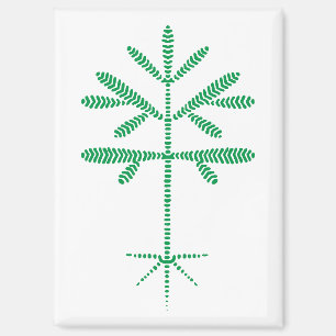 Fridge Magnet with Green Sapling