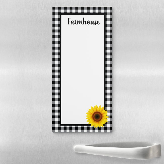 Fridge Note Pad-Farmhouse Sunflower Magnetic Notepad