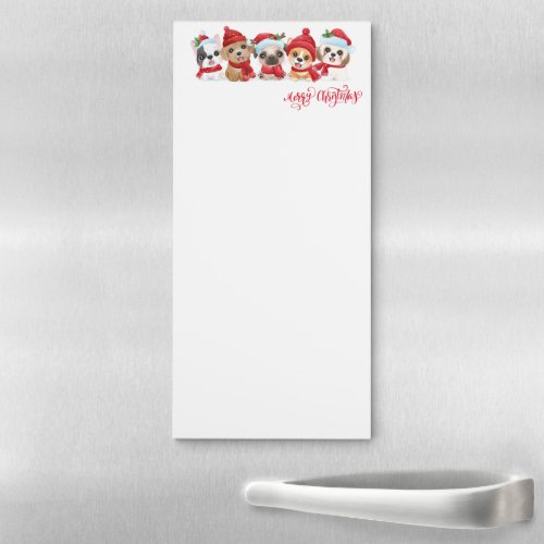 Fridge Notepad_Festive Puppy Dogs Magnetic Notepad