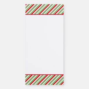 Fridge Notepad-Holiday Candy Cane Stripes Magnetic Magnetic Notepad