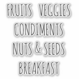 Fridge Organization Custom-Cut Vinyl Sticker