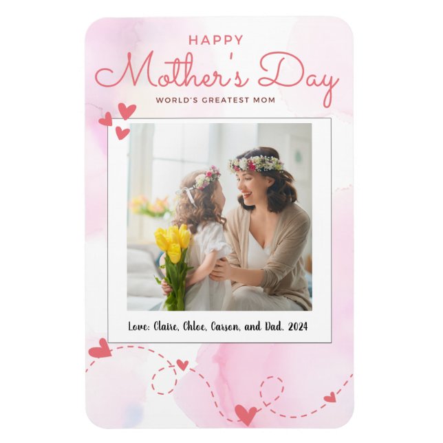 Fridge Photo Magnet for Mother's Day, Personalized (Vertical)