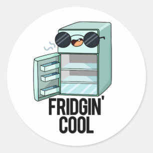 Fridgin Cool Funny Refrigerator Pun Classic Round Sticker
