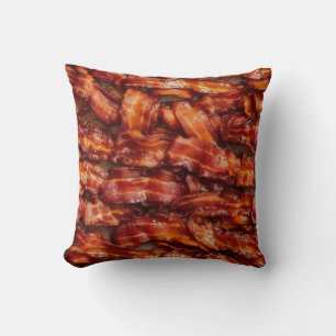 Fried Bacon. Breakfast Series Throw Pillow