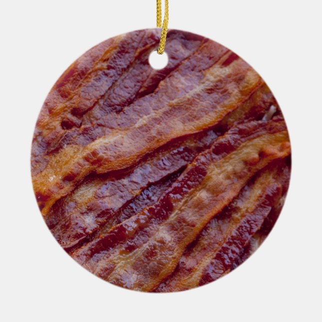 Fried bacon ceramic ornament (Front)