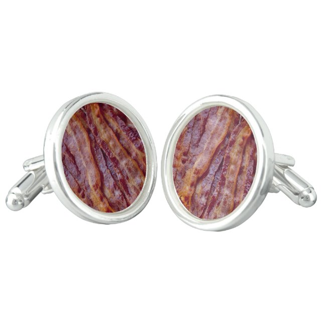 Fried bacon cufflinks (Angled)