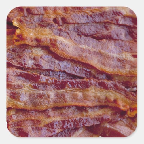 Fried bacon square sticker