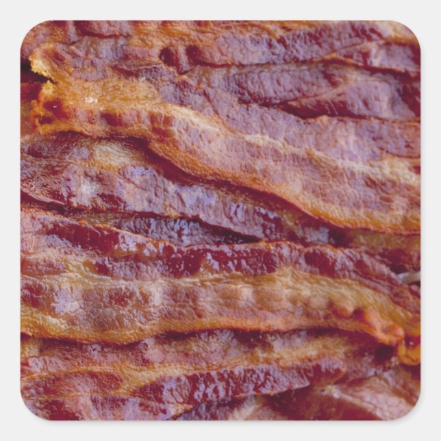 Fried bacon square sticker (Front)