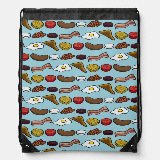 Fried Breakfast Drawstring Bag (Front)