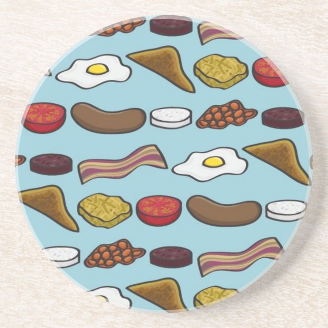 Fried Breakfast Sandstone Coaster (Front)