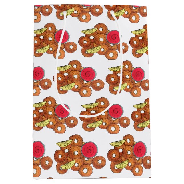 Fried Calamari Rings Italian Food Appetizer Foodie Medium Gift Bag (Front)