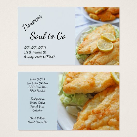 Fried catfish with hushpuppies (Front & Back)