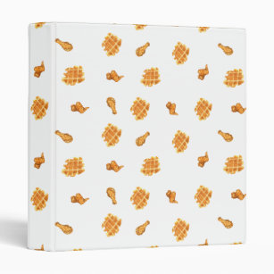 Fried Chicken and Waffles Pattern 3 Ring Binder