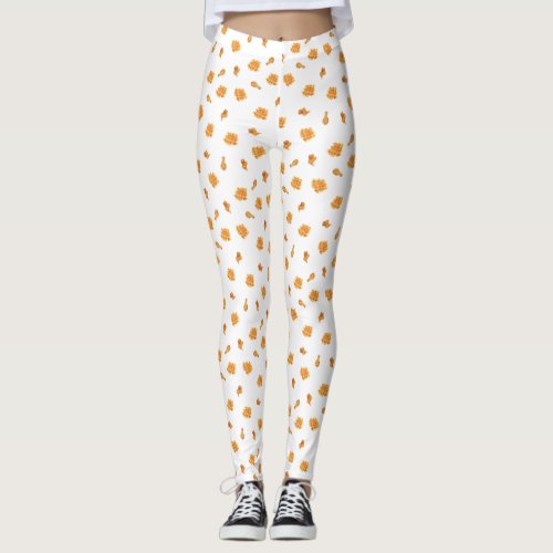 Fried Chicken and Waffles Pattern Leggings