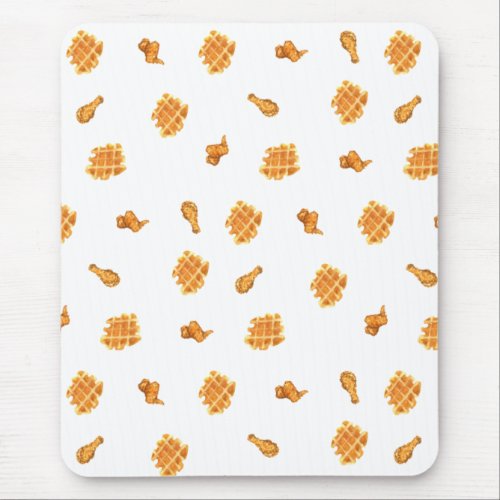 Fried Chicken and Waffles Pattern Mouse Pad