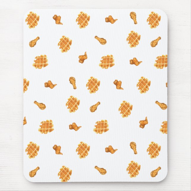 Fried Chicken and Waffles Pattern Mouse Pad (Front)