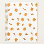 Fried Chicken and Waffles Pattern Planner<br><div class="desc">Pattern with watercolor inspired illustrations of waffles, fried chicken legs, and chicken wings.</div>